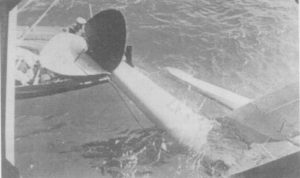 Australia's boat attaching a line to recover crashed K5102