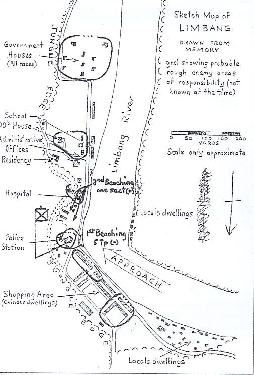 The sketch map drawn by Captain Jeremy Moore to accompany his official report.