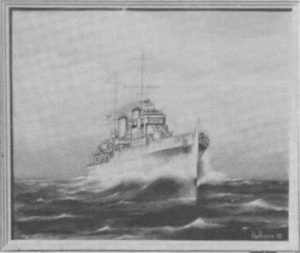 HMAS PERTH Cruiser. (Artist: Hollister, 1978)