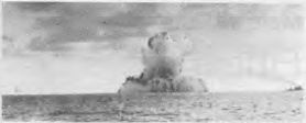 BARHAM's explosion after being torpedoed. VALIANT and WARSPITE in background.