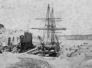 HMS Curacoa in the Fitzroy Dock in 1865