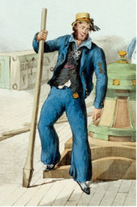 RN First Class Petty Officer, 1827 Note the rank badge on his left arm.
